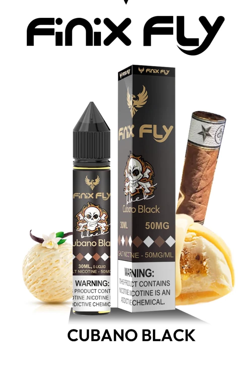 فینیکس فلای کوبانو بلک(Finix Fly Cubano Black Salt Nicotine)