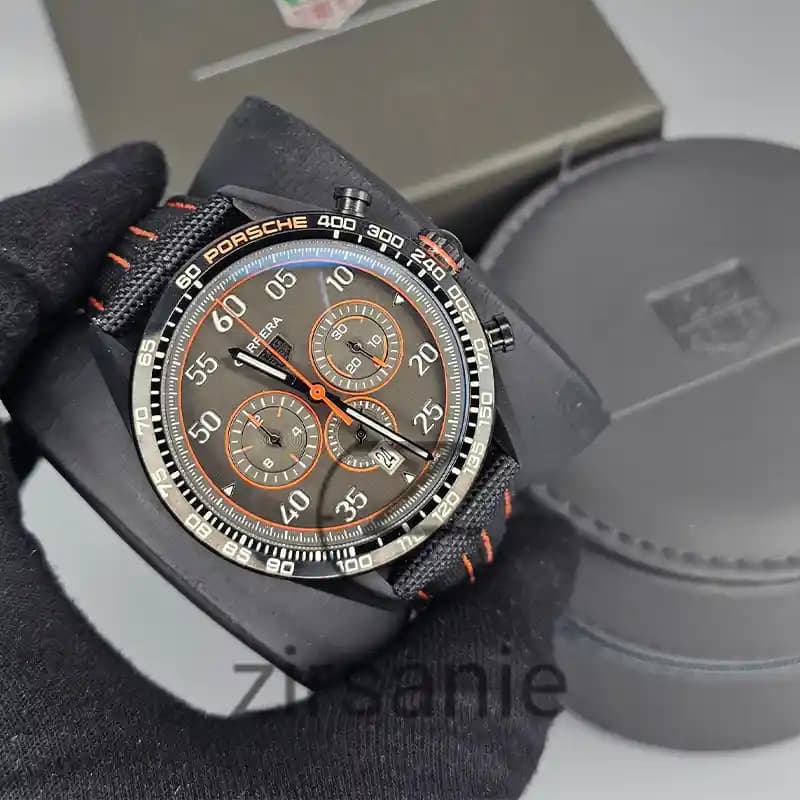 ساعت مچی مردانه تگ هویر پورشه new مشکی نارنجی Tag Heuer Porsche new Black Orange — تصویر ۴
