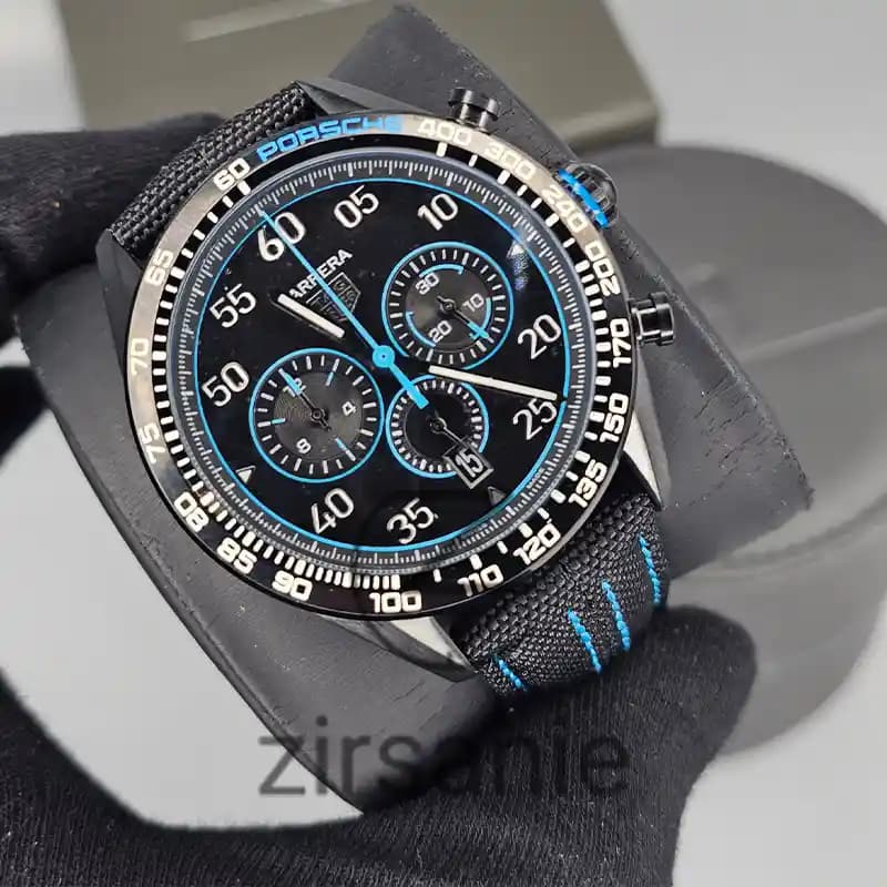 ساعت مچی مردانه تگ هویر پورشه new مشکی آبی Tag Heuer Porsche new Black Blue — تصویر ۴