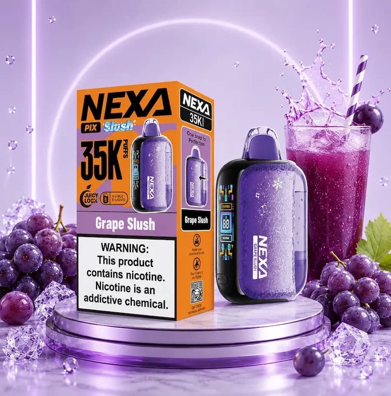 یکبار مصرف 35000 طعم یخ در بهشت انگور(grape slush)نکسا NEXA