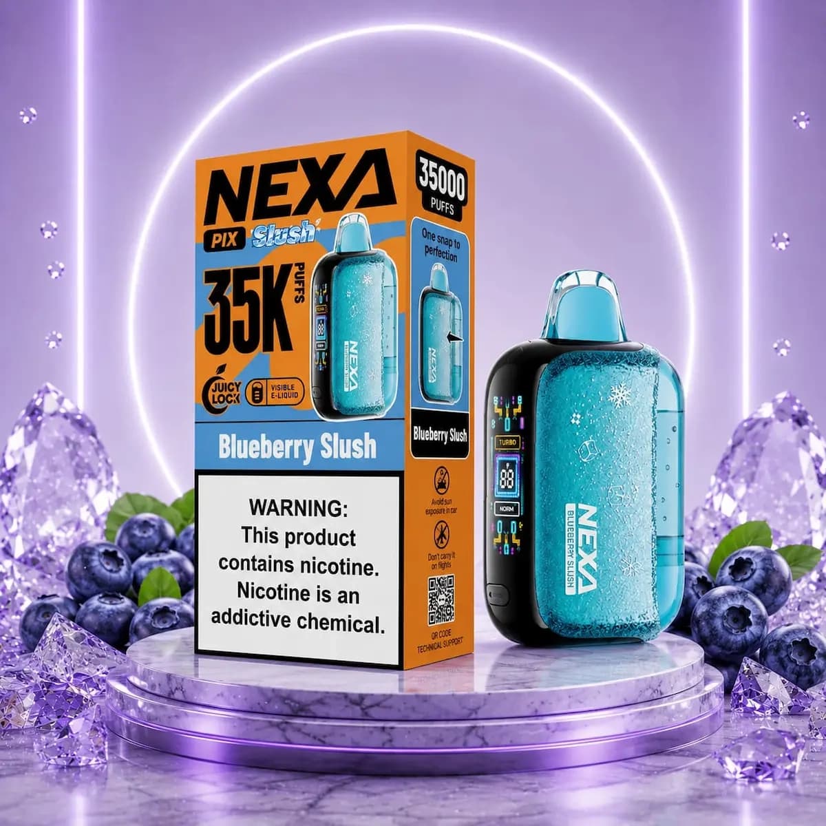 یکبار مصرف 35,000 طعم یخ دربهشت بلوبری (blueberry slush ) نکسا NEXA