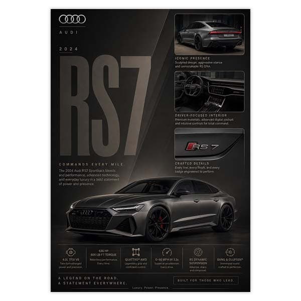 پوستر ماشین Audi RS7