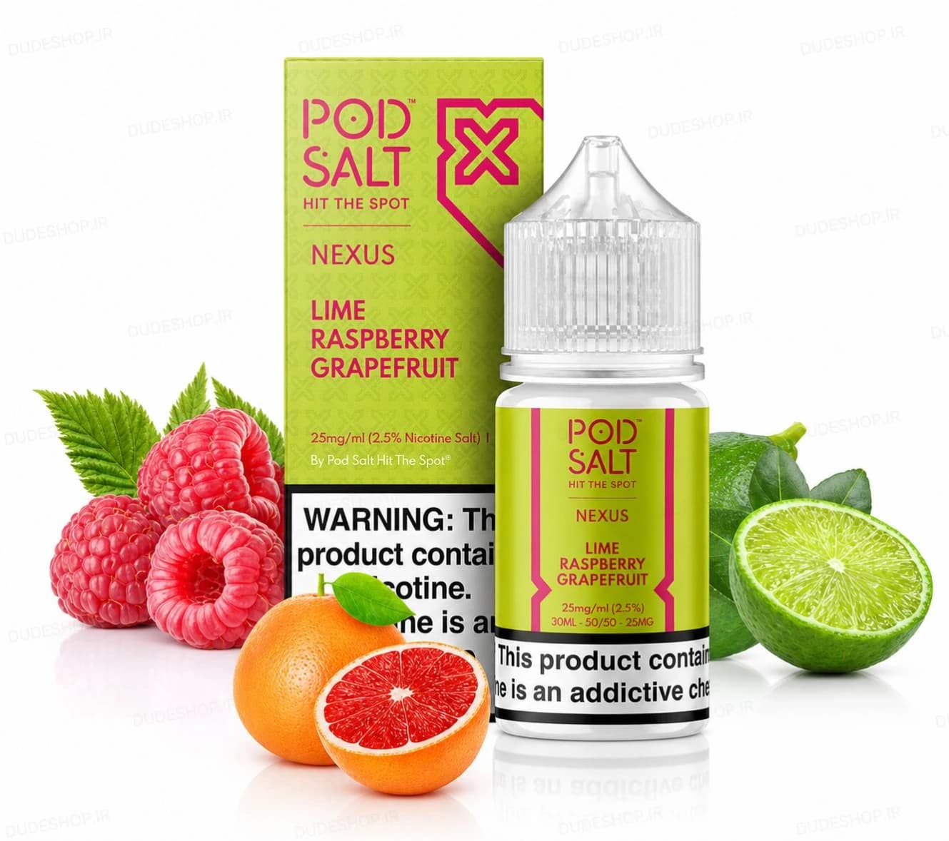 پاد سالت نکسوس لایم رزبری گریپ‌فروت | Pod Salt Nexus Lime Raspberry Grapefruit