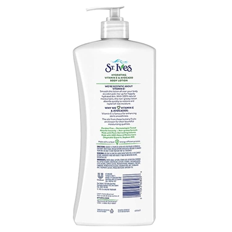 لوسیون بدن St Ives مدل Hydrating Vitamin E and Avocado حجم 621 میلی لیتر — تصویر ۵