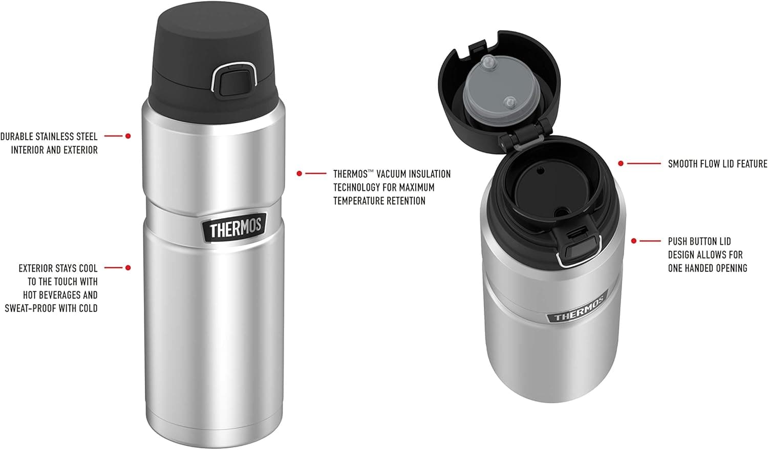 فلاسک ترموس مدل Thermos Stainless King Vacuum Insulated Bottle, 710ml — تصویر ۴