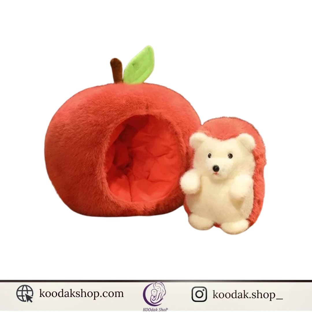 عروسک سورپرایزی جوجه تیغی و سیب
