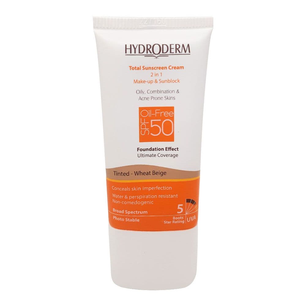 ضد آفتاب فاقد چربی با پوشش کرم پودری spf50 کاراملی هیدرودرم