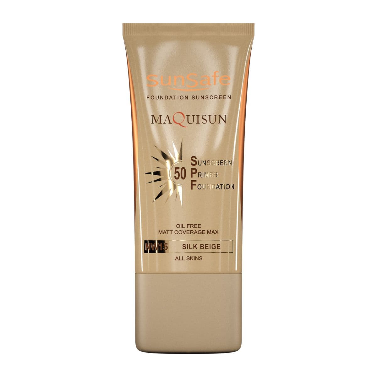 ضد آفتاب کرم‌ پودری بژ ابریشمی مکی‌ سان SPF50 NW15 سان سیف