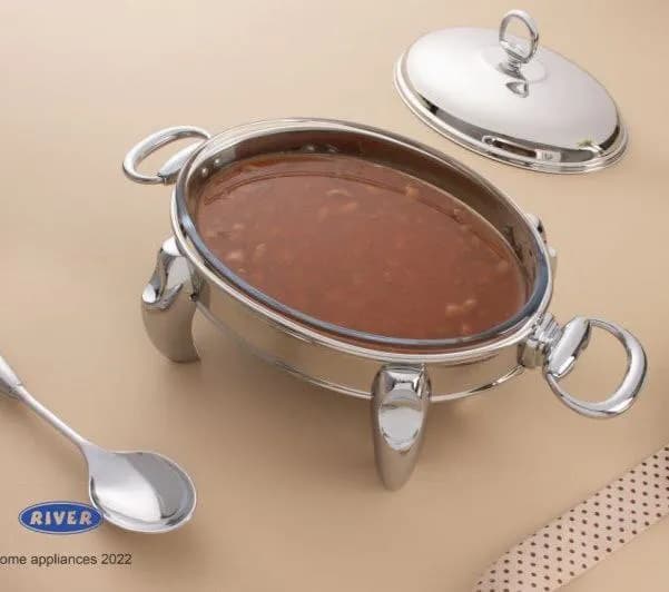 سوفله بیضی کوچک نقره ای مدل پافیلی — تصویر ۳