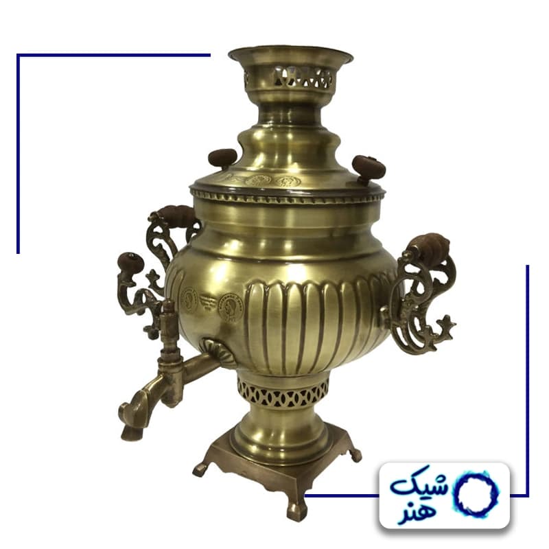 سماور شش لیتری برنجی مدل توپی