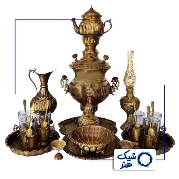 سرویس سماور22 پارچه برنجی مدل توپی