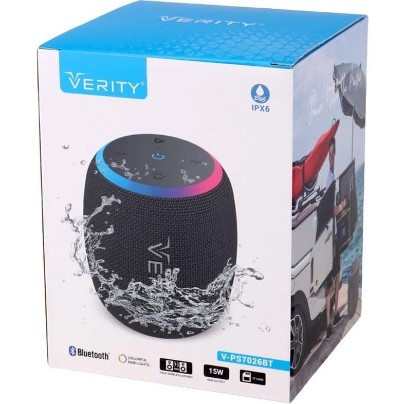 اسپیکر بلوتوثی قابل حمل وریتی مدل V-PS7026BT با نورپردازی RGB — تصویر ۶