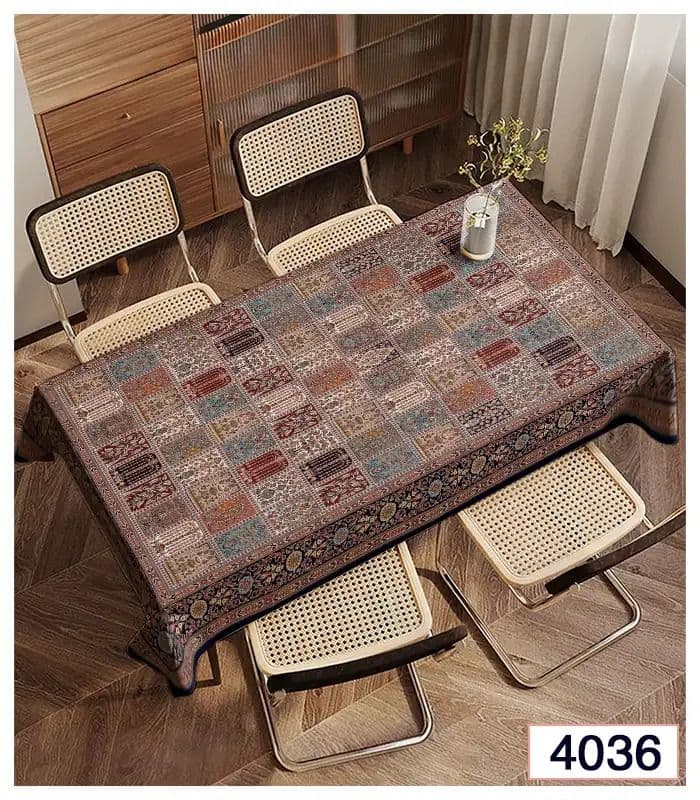 رومیزی و زیر سفره مخمل برند فرشینه آفتاب کد4036