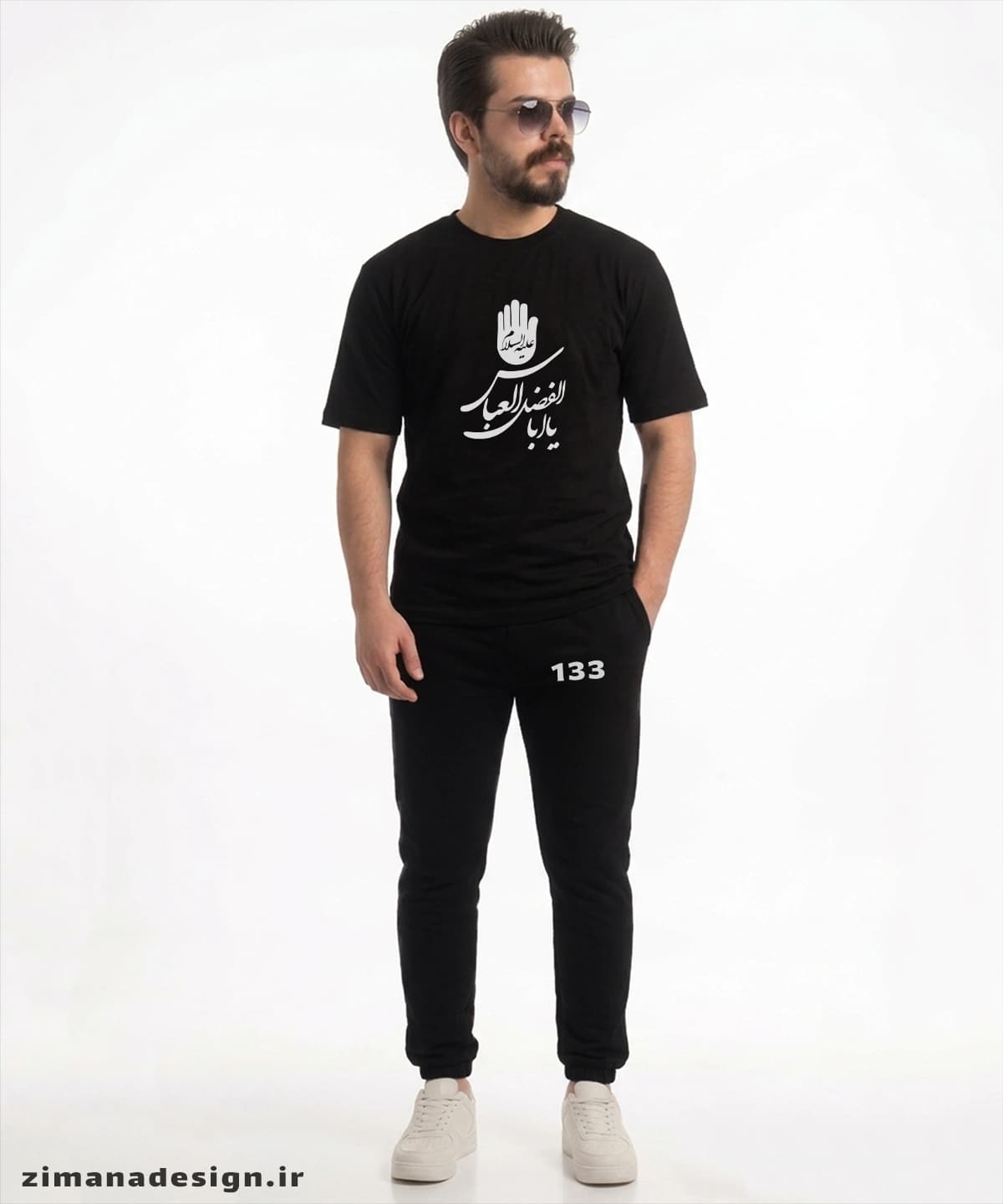 ست تیشرت و شلوار جاگر مردانه و زنانه مدل حضرت عباس — تصویر ۲