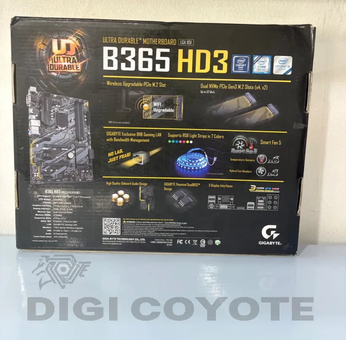 مادربرد گیگابایت مدل Gigabyte B365 HD3 | استوک درحد اپن باکس+جعبه — تصویر ۴