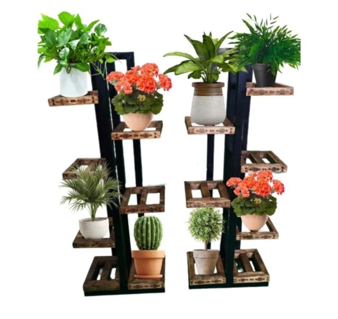 استند گل چند طبقه چوبی فلزی دکوراتیوG0100