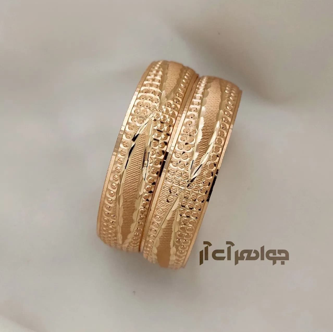 النگو نیم تک پوش طلاروس سایز زنانه پهنا 1/5 سانتیمتر بسته یک عددی
