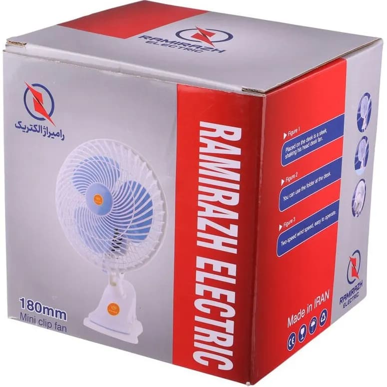پنکه رومیزی گیره دار 20 وات برند رامیراژ — تصویر ۲