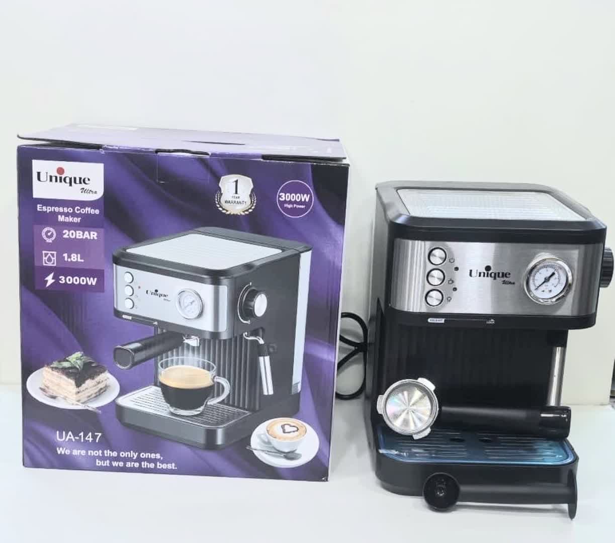 اسپرسو ساز یونیک مدل UA-147 ظرفیت 1.8 لیتر 20 بار
