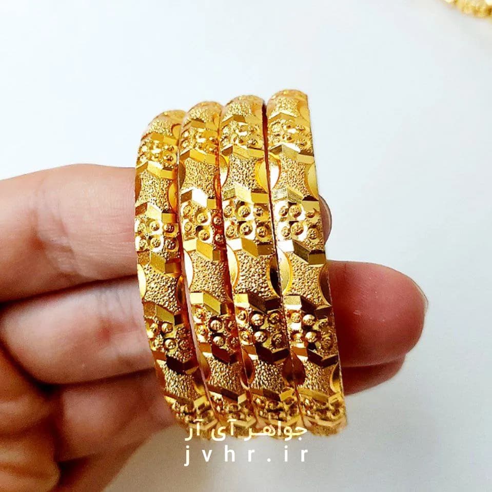 النگو طرح طلا سایز 4 زنانه بسته 2 تایی — تصویر ۲