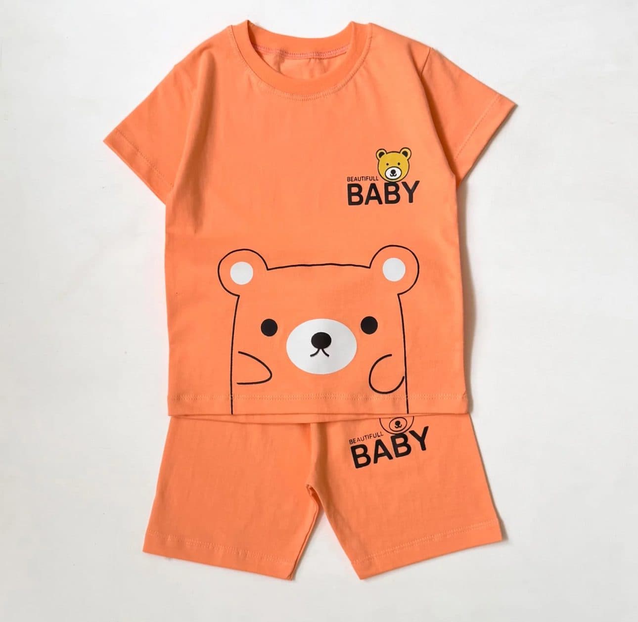 ست تیشرت شورتک سایز ۴۰ تا ۵۵ خرسی baby — تصویر ۴