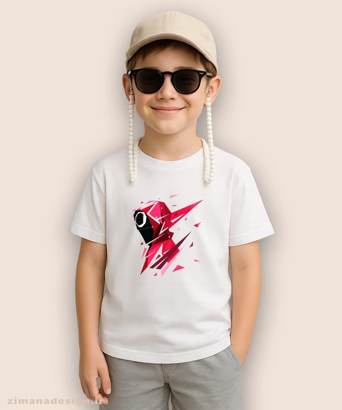 تیشرت بچگانه طرح اسکویید گیم کد 1047 — تصویر ۳