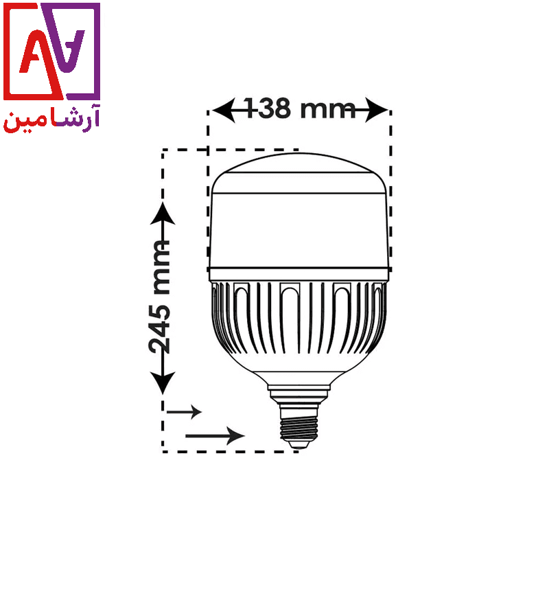 لامپ 50 وات پارس شعاع توس(والانور) — تصویر ۳