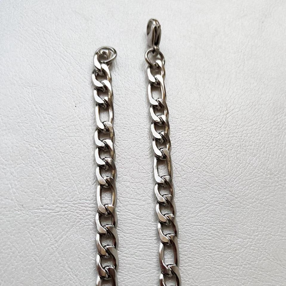 گردنبند مردانه فیگارو 6میل استیل نقره ای — تصویر ۵