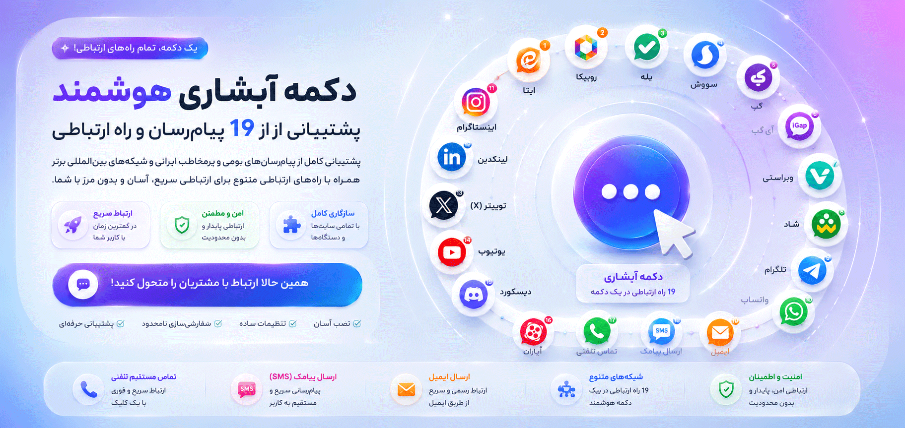 افزونه ارتباط با مشتری و دکمه تماس وردپرس | سماکانکت 19 — تصویر ۲