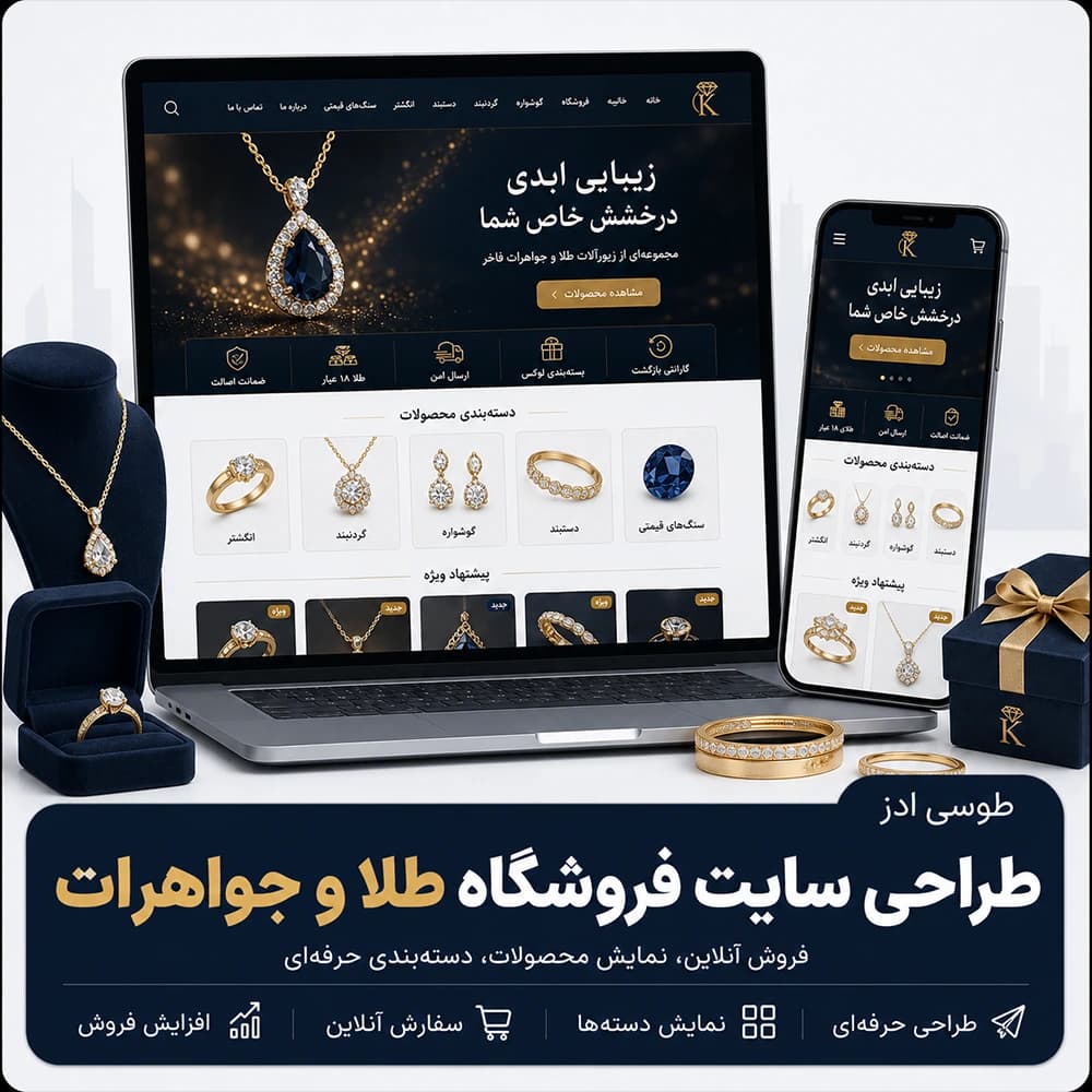 طراحی سایت فروشگاه طلا و جواهرات