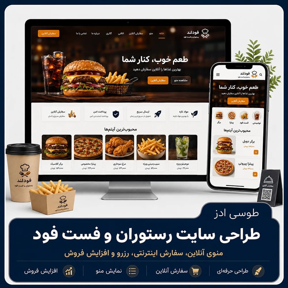 طراحی سایت رستوران و فست فود