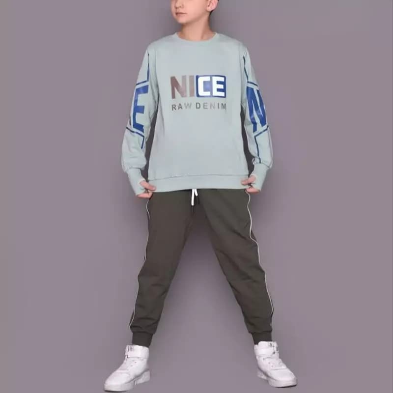 ست بلوز شلوار پسرانه پنبه دورس اسپرت چاپی کد 226