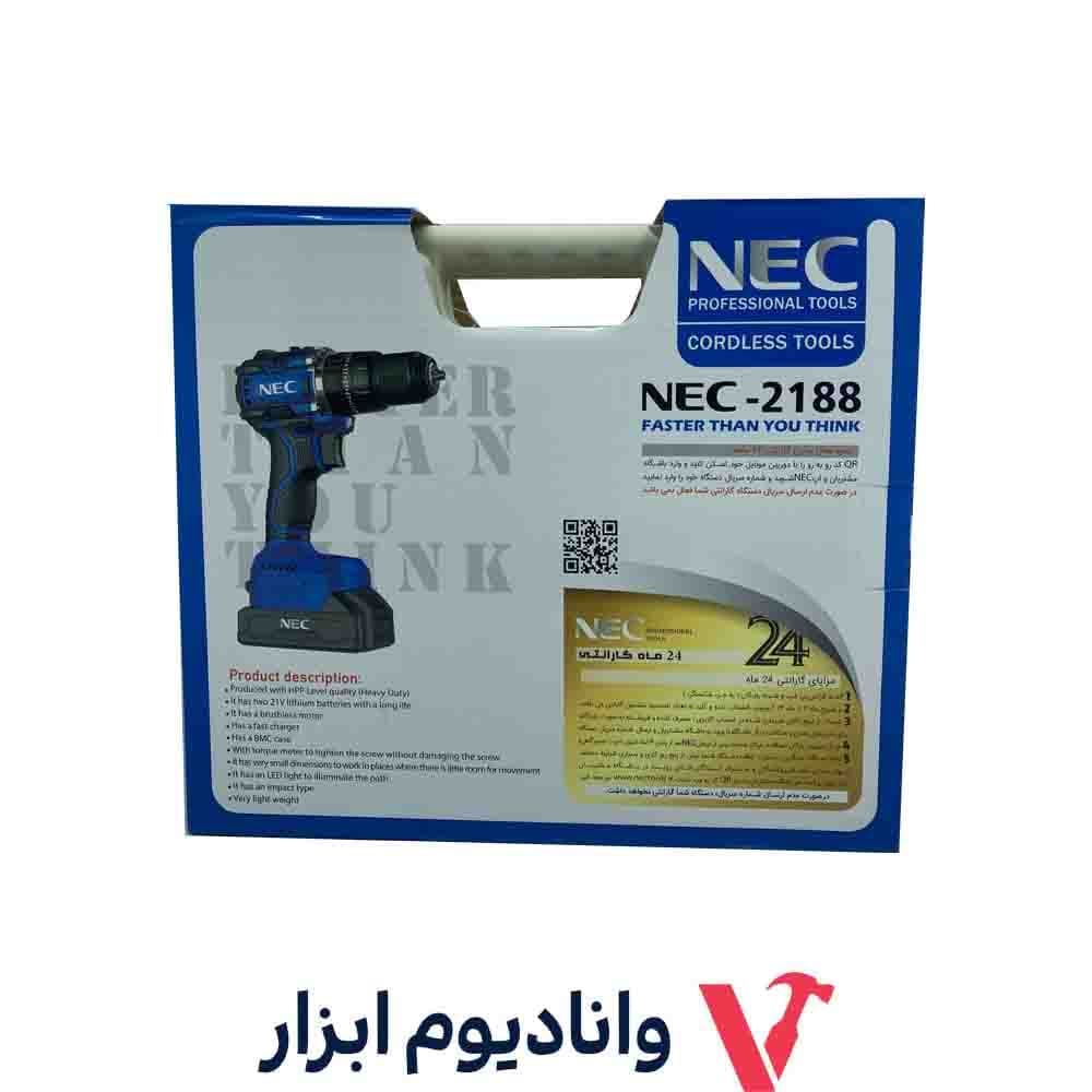 دریل شارژي ان ای سی 21 ولت براش لس مدل 2188 — تصویر ۷