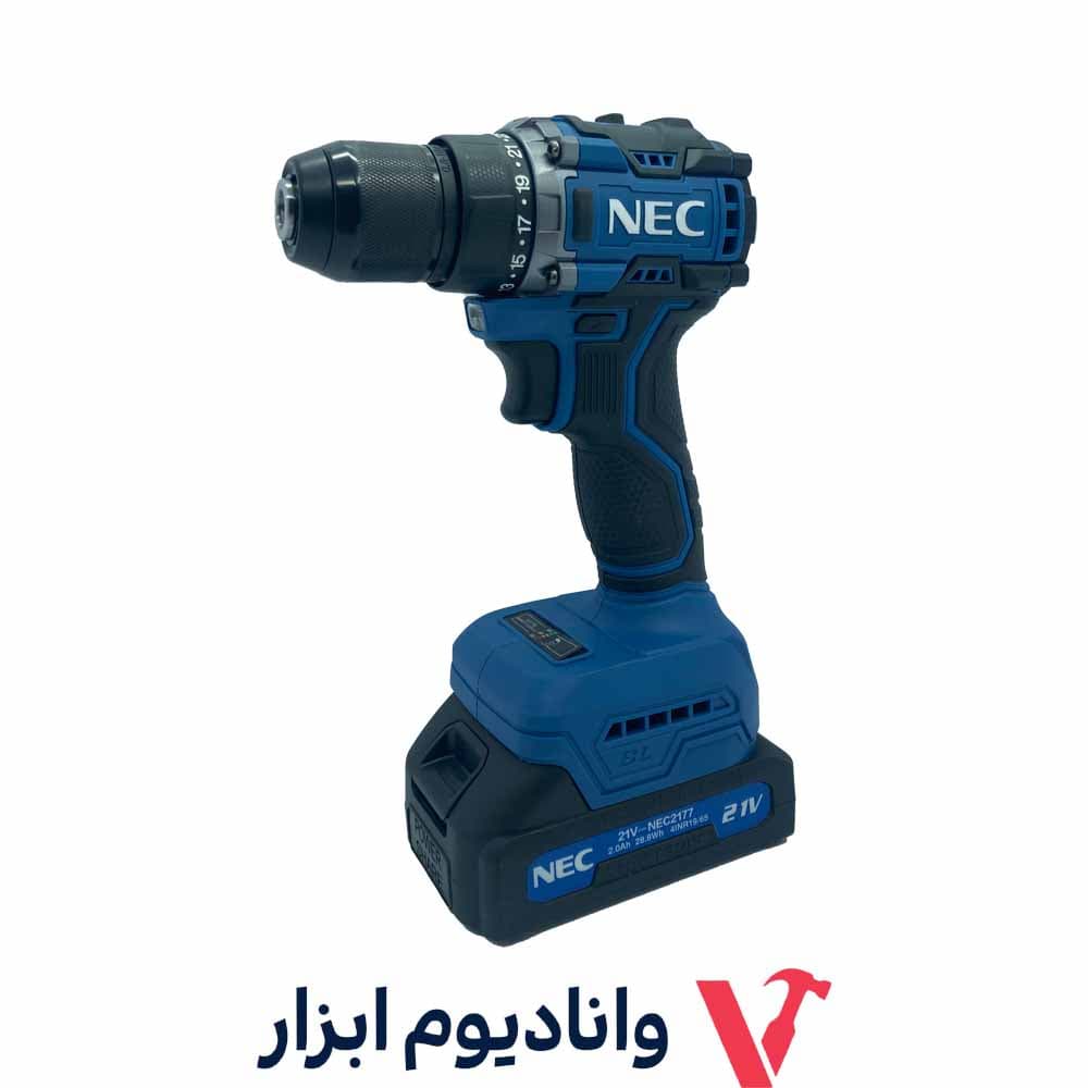 دریل شارژي ان ای سی 21 ولت براش لس مدل 2177