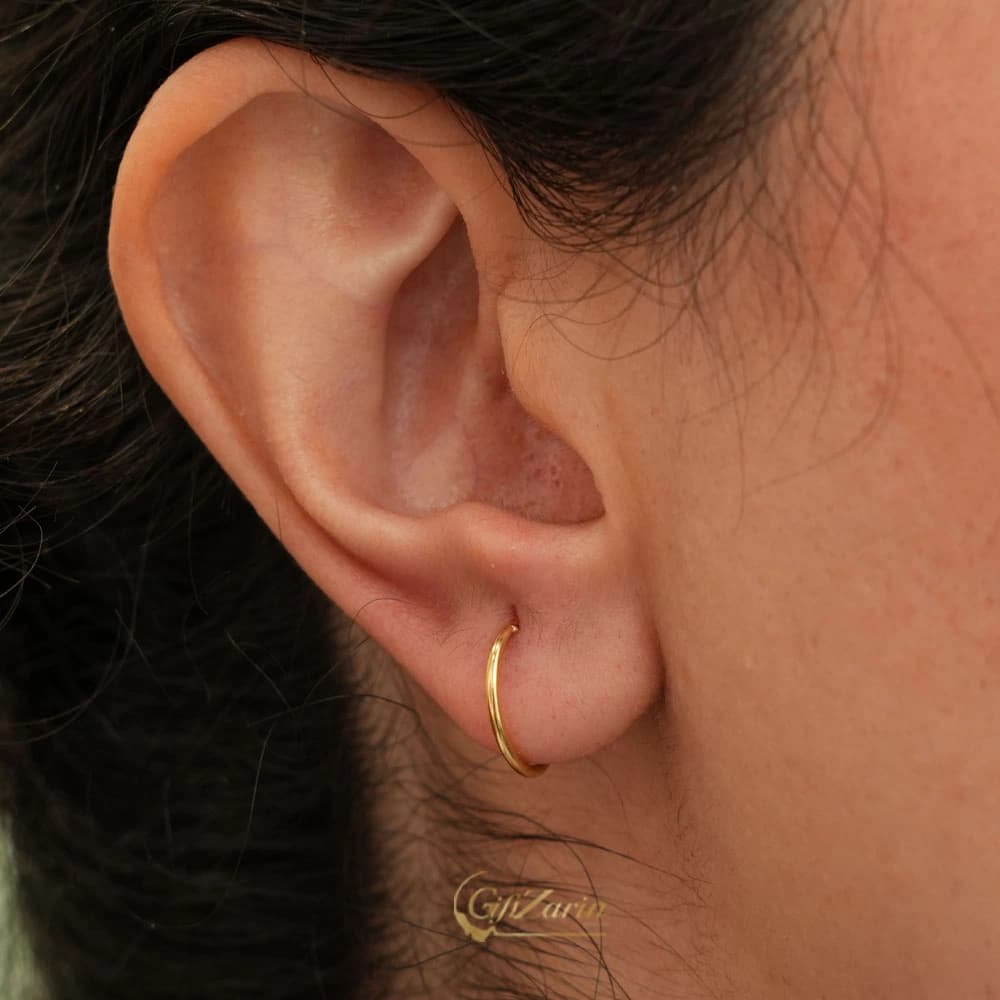 گوشواره طلا حلقه ای ساده E475