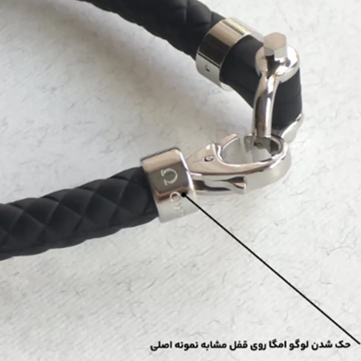 دستبند امگا بند رابر مشکی (کیفیت مستر) — تصویر ۴