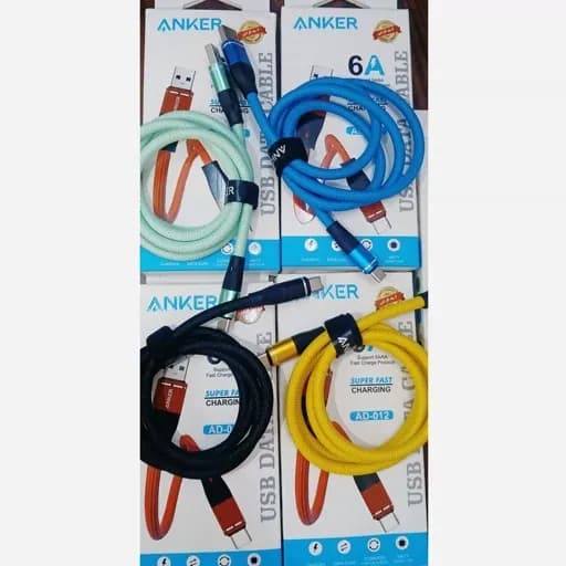 کابل شارژ تایپ C برند Anker | فست شارژ، مقاوم، انتقال داده پرسرعت — تصویر ۲