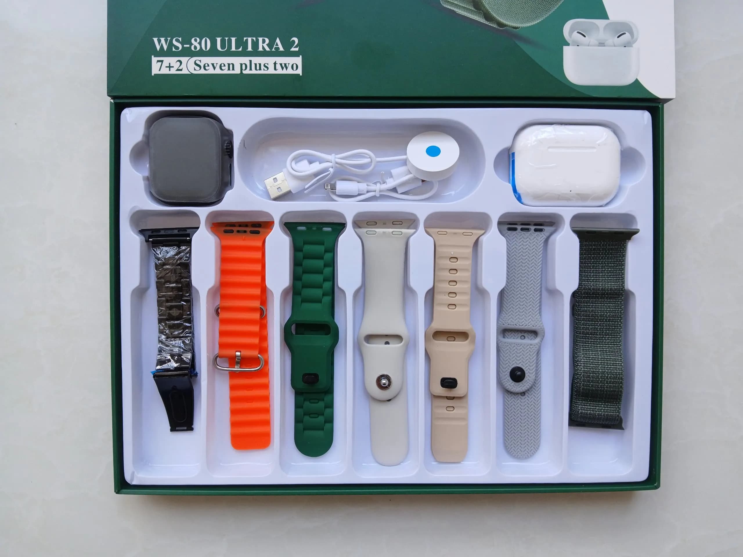 ساعت هوشمند Wisme WS-80 Ultra 2 | پک ۷ بند + 1 هندزفری بلوتوثی — تصویر ۳