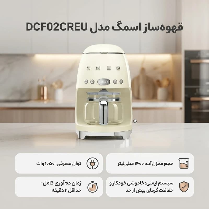 قهوه‌ساز اسمگ آبی مدل DCF02CREU — تصویر ۵