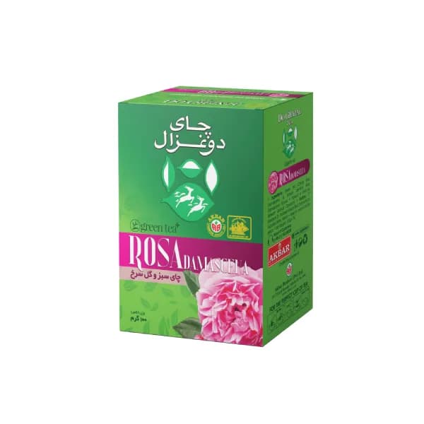 چای سبز و گل سرخ 100 گرمی دوغزال