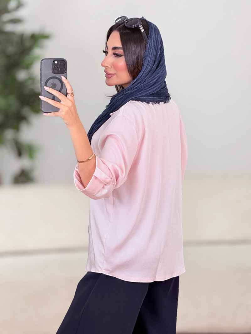 شومیز ساتن آستین پاگن کد 8222 — تصویر ۸