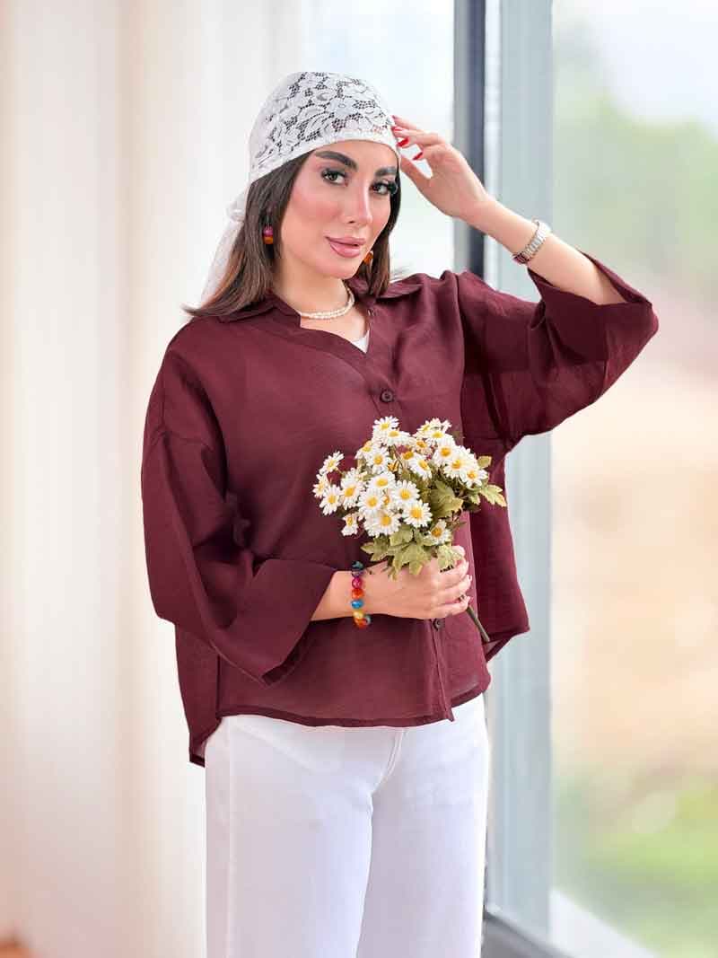 شومیز آستین پاکتی پشت پیله کد8388 — تصویر ۵