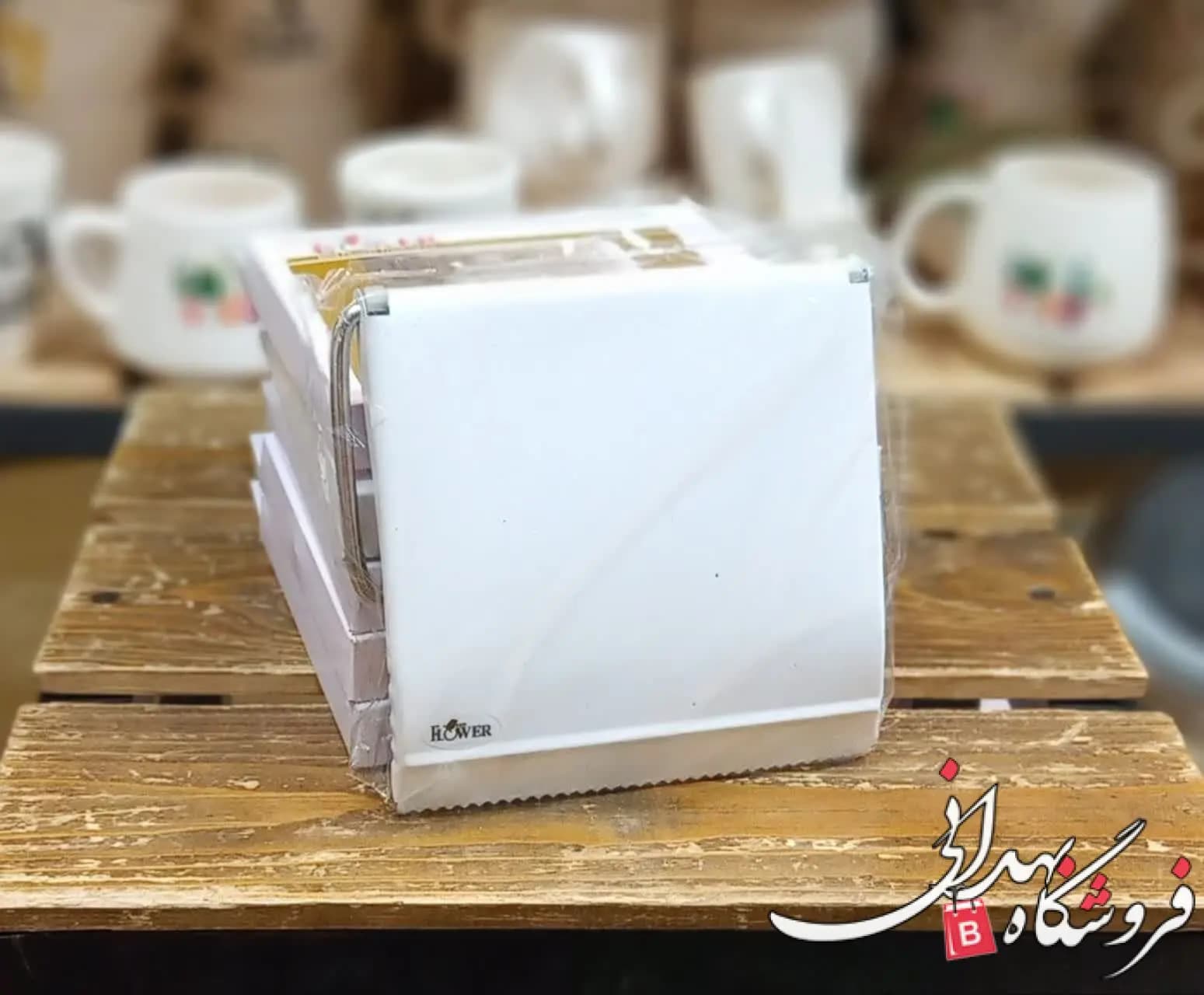 جادستمال توالت کوچک سفید فلاور