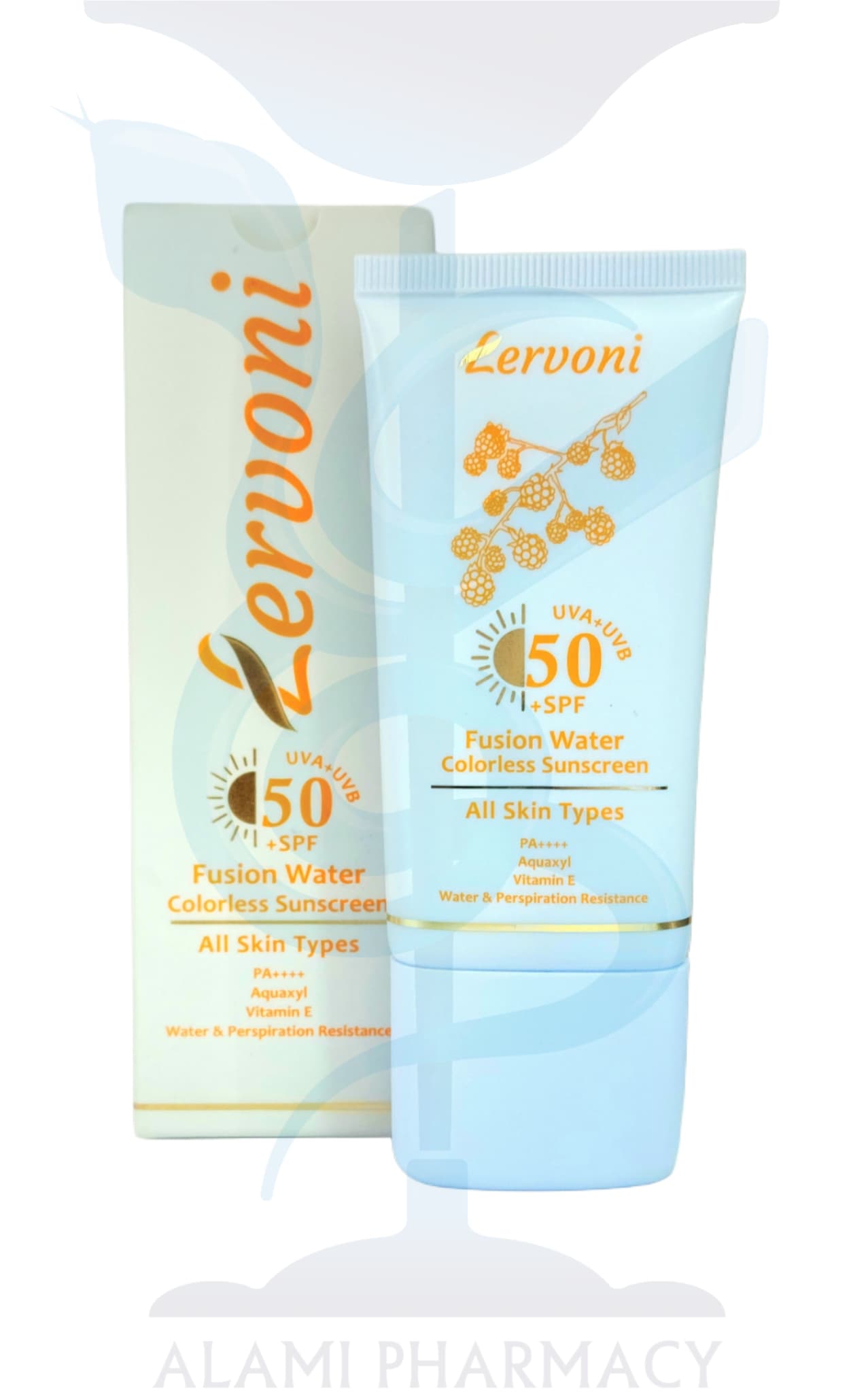 فلوئید ضد آفتاب فیوژن واتر بی رنگ SPF50+ مناسب انواع پوست لروونی 50 میل
