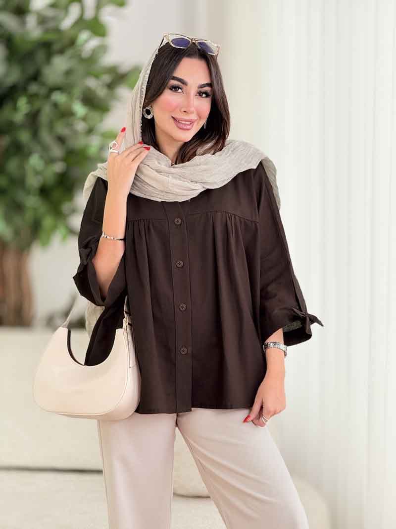 مانتو پانچ آستین بند توسکا کد8393 — تصویر ۶