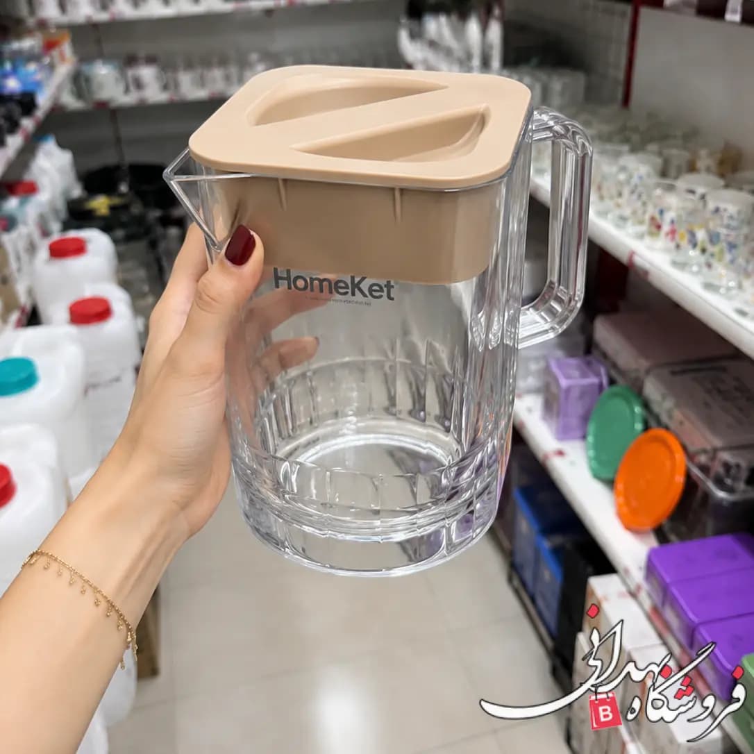 پارچ پلاستیکی هوم کت مایا کوتاه شفاف 3705