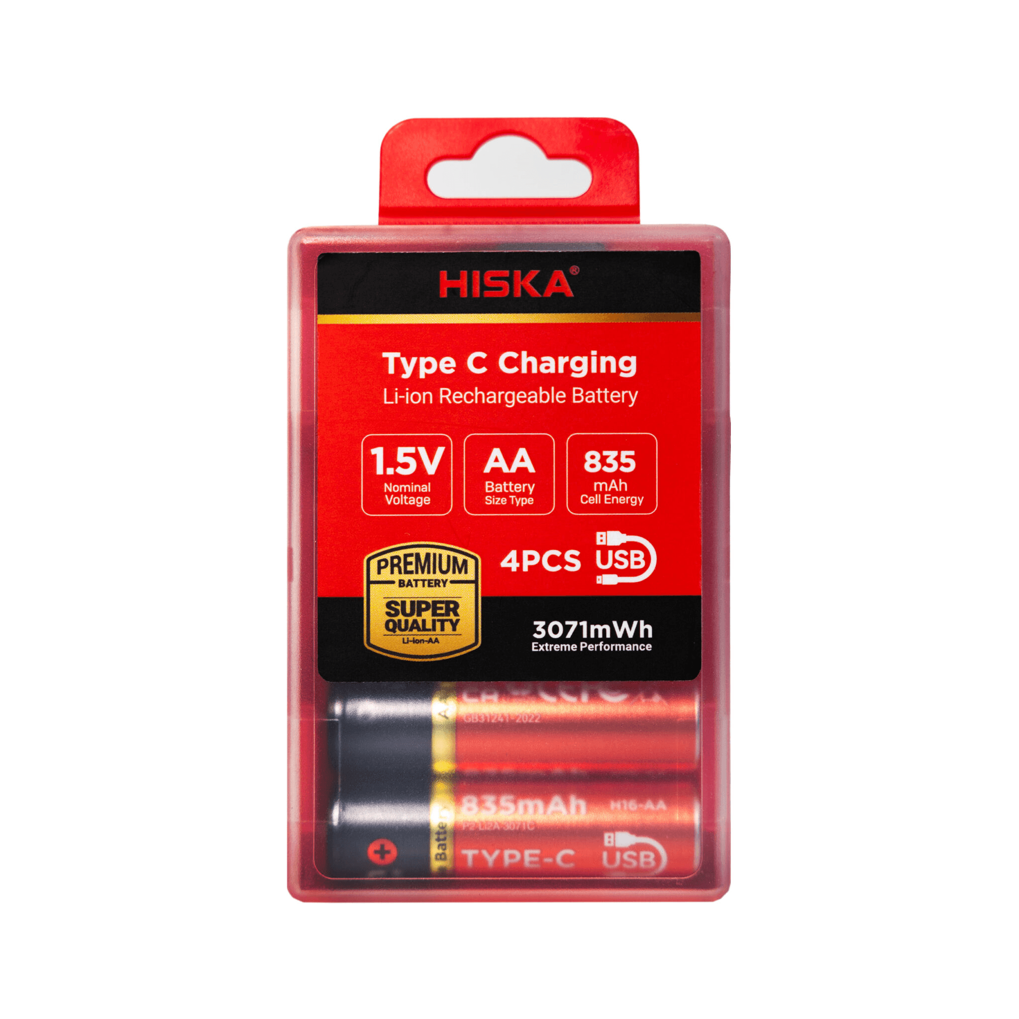 باتری قلمی شارژی هیسکا 4 عددی مدل H16-AA4 — تصویر ۵