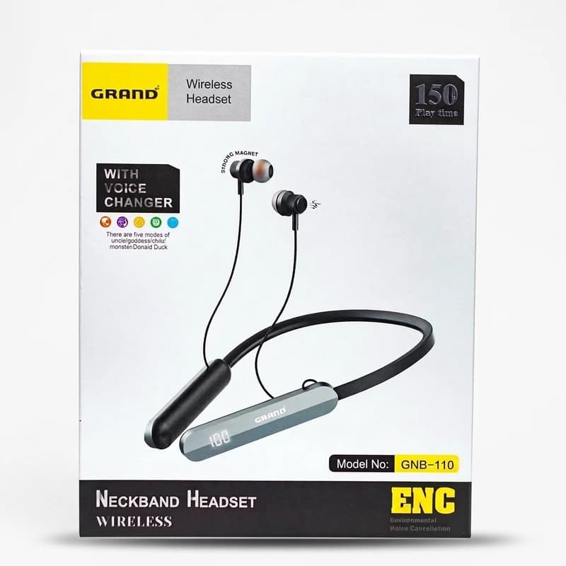هندزفری بلوتوثی گردنی گرند اسکای مدل GNB-110 — تصویر ۲