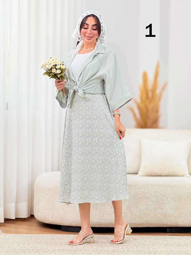 دامن طرح گل ریز کد 8351 — تصویر ۲