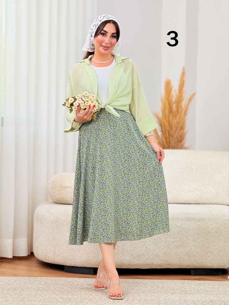 دامن طرح گل ریز کد 8351 — تصویر ۸